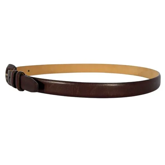 NORDSTROM Italian Calfskin Leather Covered Buckle Belt Women's L - Made in USA - Picture 5 of 7